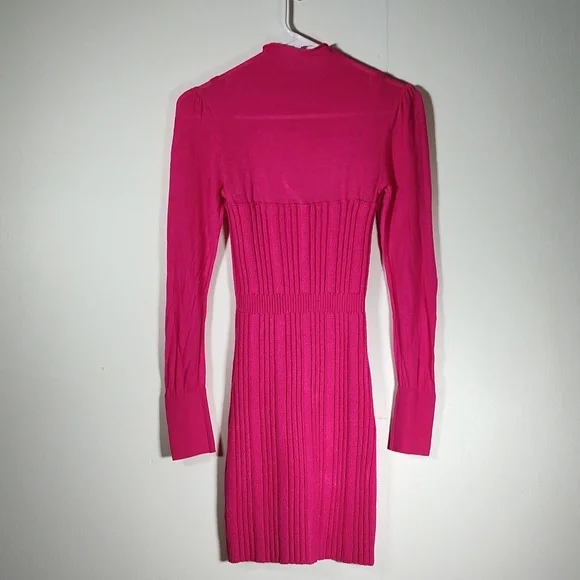 Anthropologie Pink Turtleneck Fitted Sweater Dress XS - Picture 6 of 14